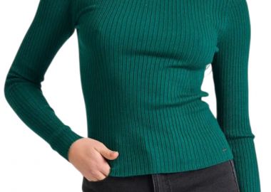 Μπλούζα Μακρυμάνικη Funky Buddha Γυναικείο Πλεκτό Με Λαιμόκοψη FBL010-103-09-DEEP EMERALD Γυναικείο - Funky Buddha - 