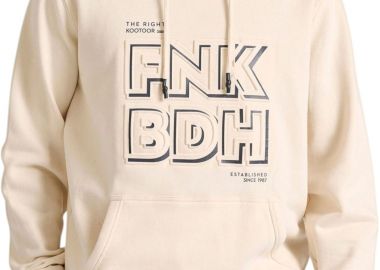 Μπλούζα Μακρυμάνικη Funky Buddha Hoodie With Embossed Print On Chest FBM010-018-06-CHALK Ανδρικό - Funky Buddha - 