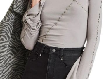 Μπλούζα Μακρυμάνικη Funky Buddha Με Διακοσμητικές Ραφές FBL010-102-07-GREY Γυναικείο - Funky Buddha - 