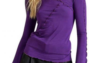 Μπλούζα Μακρυμάνικη Funky Buddha Με Διακοσμητικές Ραφές FBL010-102-07-PURPLE Γυναικείο - Funky Buddha - 