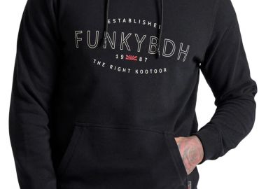 Μπλούζα Μακρυμάνικη Funky Buddha Με Κουκούλα & Τύπωμα Στο Στήθος FBM010-009-06-BLACK Ανδρικό - Funky Buddha - 