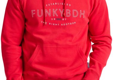 Μπλούζα Μακρυμάνικη Funky Buddha Με Κουκούλα & Τύπωμα Στο Στήθος FBM010-009-06-CRIMSON RED Ανδρικό - Funky Buddha - 