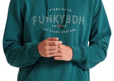 Μπλούζα Μακρυμάνικη Funky Buddha Με Κουκούλα & Τύπωμα Στο Στήθος FBM010-009-06-DK MOSS Ανδρικό - Funky Buddha - 