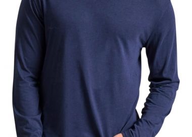 Μπλούζα Μακρυμάνικη Funky Buddha Με Raw Edges FBM010-013-07-NAVY Ανδρικό - Funky Buddha - 