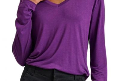 Μπλούζα Μακρυμάνικη Funky Buddha Με V Λαιμόκοψη FBL010-115-07-PURPLE Γυναικείο - Funky Buddha - 