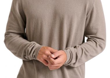 Μπλούζα Μακρυμάνικη Funky Buddha Πλεκτή Με Μίξη Από Μαλλί Και Κασμίρ FBM010-051-09-CIGAR MEL Ανδρικό - Funky Buddha - 