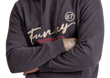 Μπλούζα Μακρυμάνικη Funky Buddha Relaxed Fit With Embroidery On The Chest FBM010-013-06-ANTHRACITE Ανδρικό - Funky Buddha - 