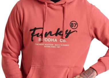 Μπλούζα Μακρυμάνικη Funky Buddha Relaxed Fit With Embroidery On The Chest FBM010-013-06-BRICK Ανδρικό - Funky Buddha - 