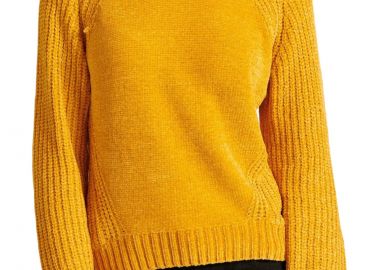 Μπλούζα Μακρυμάνικη Funky Buddha Σενίλ Με Στρογγυλή Λαιμόκοψη FBL010-111-09-YELLOW MUSTARD Γυναικείο - Funky Buddha - 