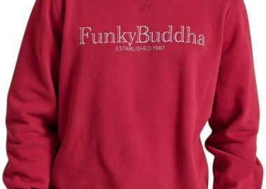 Μπλούζα Μακρυμάνικη Funky Buddha With Branded Chest Print FBM010-007-06-CRANBERRY Ανδρικό - Funky Buddha - 