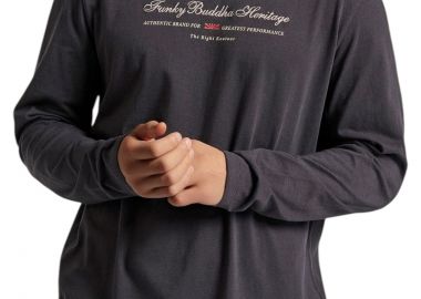 Μπλούζα Μακρυμάνικη Funky Buddha With Embroidered Logo FBM010-006-07-ANTHRACITE Ανδρικό - Funky Buddha - 