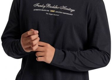 Μπλούζα Μακρυμάνικη Funky Buddha With Embroidered Logo FBM010-006-07-BLACK Ανδρικό - Funky Buddha - 