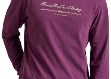 Μπλούζα Μακρυμάνικη Funky Buddha With Embroidered Logo FBM010-006-07-PLUM Ανδρικό - Funky Buddha - 