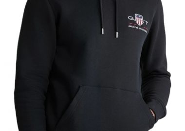 Μπλούζα Μακρυμάνικη Gant Reg Archive Shield Hoodie 2047084-005-BLACK Ανδρικό - Gant - 