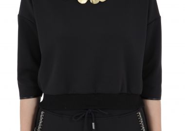 Μπλούζα Μακρυμάνικη Jijil Short Sweatshirt With Feathers J0794-BLACK Γυναικείο - Jijil - 