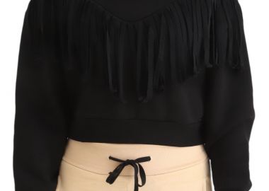 Μπλούζα Μακρυμάνικη Kendal + Kylie Fringe Crew Neck Sheatshirt KKW3911619-BLACK Γυναικείο - Kendal + Kylie - 