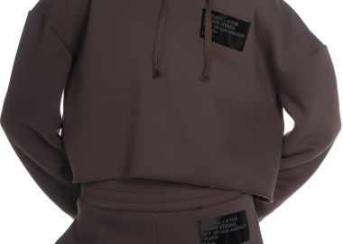 Μπλούζα Μακρυμάνικη Kendal + Kylie Patch Cropped Loose Hoody KKW3711639-DARK OWK Γυναικείο - Kendal + Kylie - 