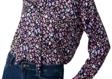 Μπλούζα Μακρυμάνικη Mexx All Over Print With Bowtie Neck XC0436036W-Dark Purple Γυναικείο - Mexx - 