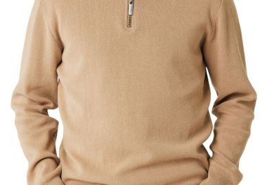 Μπλούζα Μακρυμάνικη Mexx Half Zip Knit Pullover MF006609243M-DARK SAND Ανδρικό - Mexx - 