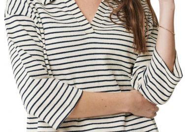 Μπλούζα Μακρυμάνικη Mexx Oversized boxy sweat with polo collar MF007503641W-Off White Γυναικείο - Mexx - 