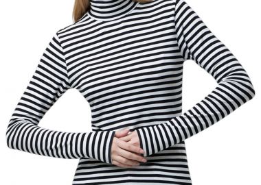 Μπλούζα Μακρυμάνικη Mexx Striped Turtle Neck TU2177026W-Off White Γυναικείο - Mexx - 