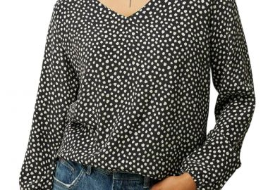 Μπλούζα Μακρυμάνικη Mexx V-neck Blouse Aop TU0409026W-BLACK Γυναικείο - Mexx - 