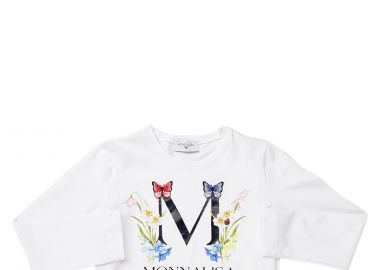 Μπλούζα Μακρυμάνικη Monnalisa Με Μεγάλο Λογότυπο 115602SB 5201-0099 Κορίτσι - Monnalisa - 