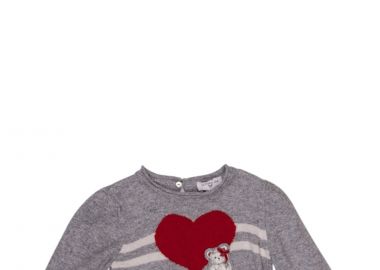 Μπλούζα Μακρυμάνικη Monnalisa Pull Cuore-Orsetto 394616 4050-0032 Κορίτσι - Monnalisa - 