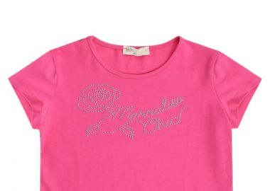 Μπλούζα Μακρυμάνικη Monnalisa Scritta Strass 716603AC 6201-0098 Κορίτσι - Monnalisa - 