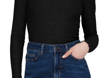 Μπλούζα Μακρυμάνικη Only Onlemma O-Neck Short 15298796-Black Γυναικείο - Only - 