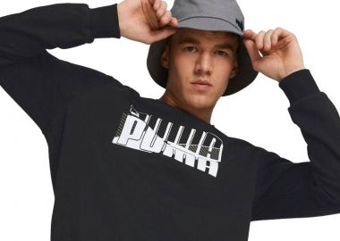 Μπλούζα Μακρυμάνικη Puma Puma Power Logo Crew FL 849791-01 Ανδρικό - Puma - 