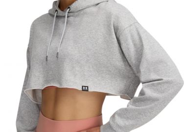 Μπλούζα Μακρυμάνικη Under Armour Icon Terry Crop Hoodie 1389640-011 Γυναικείο - Under Armour - 