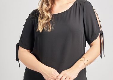 Μπλούζα με άνοιγμα στα μανίκια -  - 