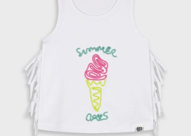 Μπλούζα με κέντημα για κορίτσι - Λευκό 15-225337-5 - energiers - 