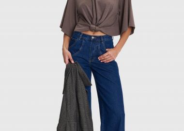 Μπλούζα με κόμπο μπροστά - 5206634976239 -  - 