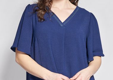 Μπλούζα με Κουφόπιετα και Λούρεξ στο V -  - 