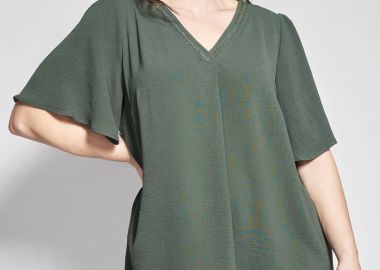 Μπλούζα με Κουφόπιετα και Λούρεξ στο V -  - 