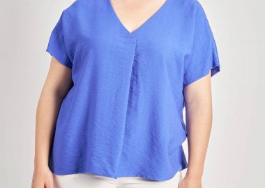 Μπλούζα με κουφόπιετα όψη λινό -  - 