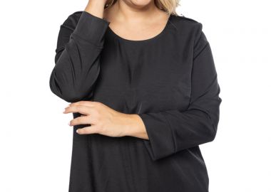 Μπλούζα με κουμπί στους ώμους σε μαύρο χρώμα -  - 