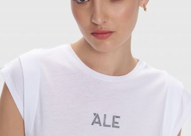 Μπλούζα με λογότυπο από στρας - 5206634960429 -  - 