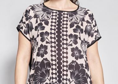 Μπλούζα με Ψηφιακό Φλοράλ Eμπριμέ -  - 