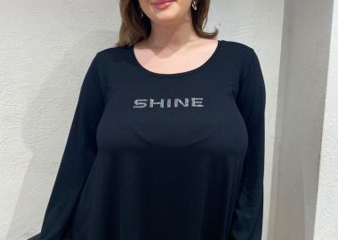 Μπλούζα με στρας τύπωμα ''Shine