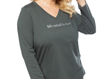 Μπλούζα με στρας τύπωμα 'My Mind is Art