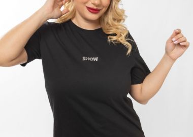 Μπλούζα με στρας τύπωμα 'Snow