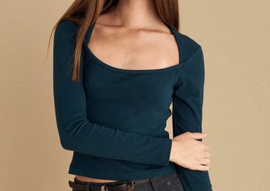 Μπλούζα με τετράγωνη λαιμόκοψη - 5206179019712 -  - 