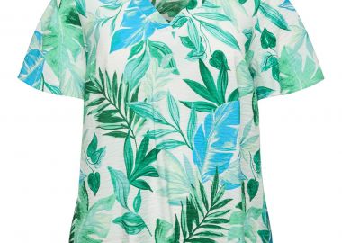 Μπλούζα με τροπικά φύλλα και λαιμόκοψη V VERO MODA -  - 