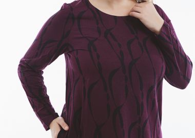 Μπλούζα με τσέπες στα πλαϊνά σε μωβ χρώμα -  - 