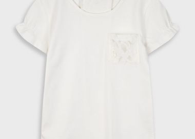 Μπλούζα με τσέπη για κορίτσι - ΚΡΕΜ 16-225214-5 - energiers - 