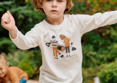 Μπλούζα με τύπωμα για αγόρι - Εκρού 12-225108-5 - energiers - 