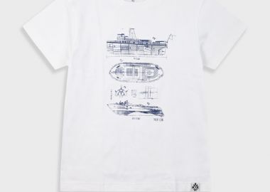 Μπλούζα με τύπωμα για αγόρι - Εκρού 13-225022-5 - energiers - 